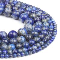 Natürlichen Lapislazuli Perlen, natürlicher Lapislazuli, rund, poliert, blau, 98PCs/Strang, verkauft von Strang