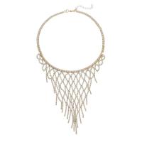 Fashion Fringe Necklace, Zinc Alloy, fashion jewelry & for woman & with rhinestone 