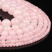 Perles en Quartz Rose naturel, Rond, poli, rose Vendu par brin