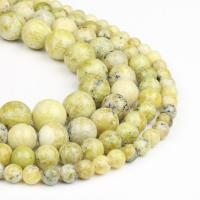 Dyed Natural Turquoise Beads, Olivine Turquoise, Round, polished, yellow 