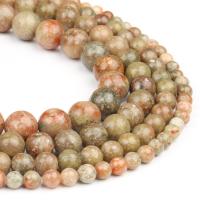 Perles unakite, Rond, poli, brun Vendu par brin