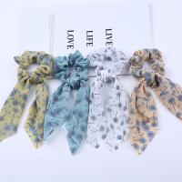 Bunny Ears Hair Scrunchies, Chiffon, handmade, portable 