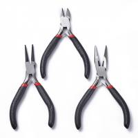 Steel Plier Set, plated, three pieces & polished & DIY, black 