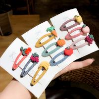 Clips del Pelo, Acrílico, Fruta, para  los niños & diferentes estilos para la opción & para mujer, más colores para la opción, 55mm, 5Setsset/Grupo, 3PCs/Set, Vendido por Grupo