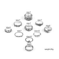 Zink-Legierung Ring Set, Zinklegierung, Modeschmuck, Silberfarbe, 10PCs/setzen, verkauft von setzen