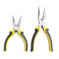 High Carbon Steel Needle Nose Plier, with PVC Plastic, durable  yellow 