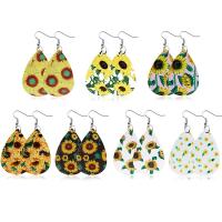 Fashion Create Jewelry Earring, PU Leather, Teardrop & for woman 