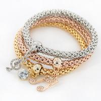 Zinc Alloy Rhinestone Bracelets, Metal Alloy, Music Note, for man 