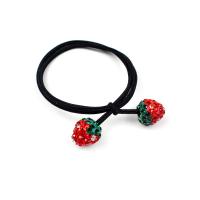 Gomas para el Cabello, Banda de goma, Fresa, elástico & para mujer & con diamantes de imitación, Rojo, 50mm, Vendido por UD