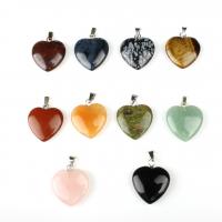 Mixed Agate Pendants, Heart 