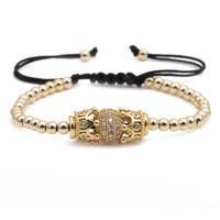 Cubic Zirconia Micro Pave Brass Bracelet, plated, Unisex & adjustable & micro pave cubic zirconia 10mm Approx 6.3 Inch 