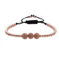 Cubic Zirconia Micro Pave Brass Bracelet, plated, Unisex & adjustable & micro pave cubic zirconia Approx 6.3 Inch 