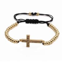 Cubic Zirconia Micro Pave Brass Bracelet, plated, Unisex & adjustable & micro pave cubic zirconia Approx 6.3 Inch 