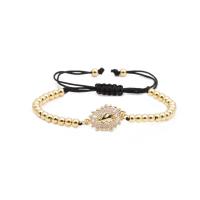 Cubic Zirconia Micro Pave Brass Bracelet, plated, Unisex & adjustable & micro pave cubic zirconia Approx 6.7 Inch 