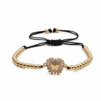 Cubic Zirconia Micro Pave Brass Bracelet, plated, Unisex & adjustable & micro pave cubic zirconia Approx 6.3 Inch 