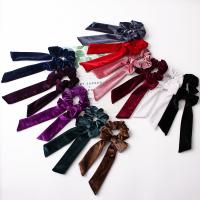 Hair Scrunchies, Velvet, Geometrical Pattern, handmade, for woman 