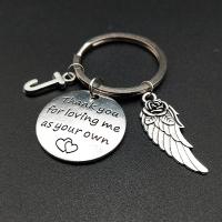 Zinc Alloy Key Chain Jewelry, Metal Alloy, Wing Shape, Unisex, silver color, 30mm 