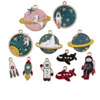 Zinc Alloy Enamel Pendants, plated & for woman 