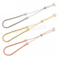 laiton Chaîne de Bracelet, Placage, Réglable & pour femme, plus de couleurs à choisir, 280mm, Vendu par brin