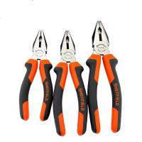 Alloy Steel Crimping Plier, with PVC Plastic, durable  reddish orange 