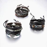 PU Leather Cord Bracelets, with Zinc Alloy, fashion jewelry 