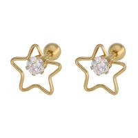 Stainless Steel Rhinestone Stud Earring, fashion jewelry & for woman & with rhinestone 