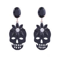 Acrylic Drop Earring, Skull, for woman 59mm 