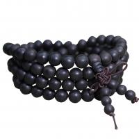 Aloewood Buddhistische Perlen Armband, rund, verschiedene Größen vorhanden, originale Farbe, 108PCs/Strang, verkauft von Strang