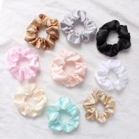 Hair Scrunchies, Satin, Round, handmade, for woman 