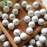 Howlite Beads, Round, polished, DIY & half-drilled, 8mm 