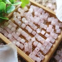 Natural Rose Quartz Beads, Square, polished, DIY, 4mm 