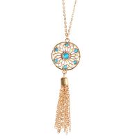 Fashion Fringe Necklace, Zinc Alloy, with turquoise, plated, fashion jewelry & for woman & hollow nickel, lead & cadmium free, 21cm-50cm 