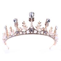 Bridal Tiaras, Zinc Alloy, fashion jewelry & for woman & with rhinestone, gold 