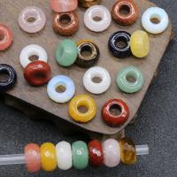 Piedras preciosas abalorio con ajugero largo, Donut, Bricolaje & diferentes materiales para la opción, más colores para la opción, 14x8mm, agujero:aproximado 5mm, Vendido por UD