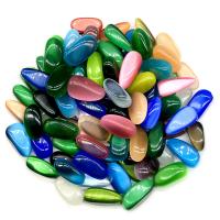 Gemstone Cabochons, Cats Eye, irregular, polished, random style & DIY & no hole, mixed colors - 