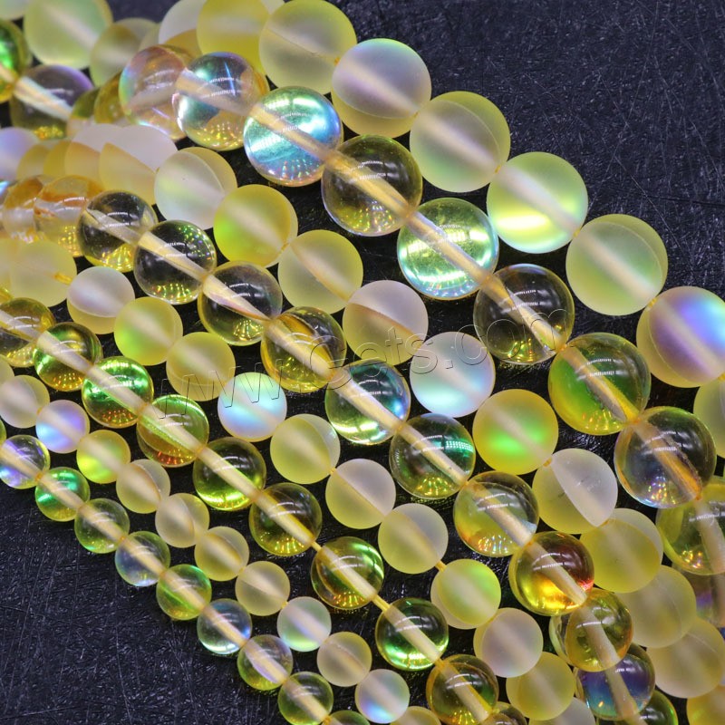 Natural Moonstone Beads, Round, DIY & different size for choice, yellow, Length:Approx 15 Inch, Sold By Strand