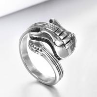 El anillo de dedo unisex, Partículas de acero, guitara, unisexo & diverso tamaño para la opción, color original, Vendido por UD