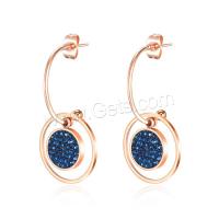 Stainless Steel Rhinestone Stud Earring, fashion jewelry & for woman & with rhinestone 