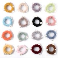 Hair Scrunchies, Plush, with Plastic Pearl, elastic & for woman 