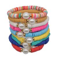 Polymer Clay Bracelets, with Plastic Pearl, fashion jewelry & for woman 10mm 