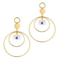 Glass Zinc Alloy Earring, fashion jewelry & for woman & enamel 