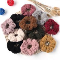 Hair Scrunchies, Lambswool, Geometrical Pattern, handmade, for woman 