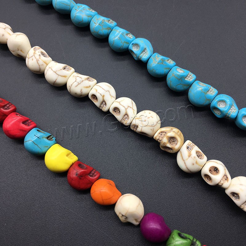 Synthetic Turquoise Beads, Skull, polished, DIY & different materials for choice & different size for choice, more colors for choice, Sold By Strand