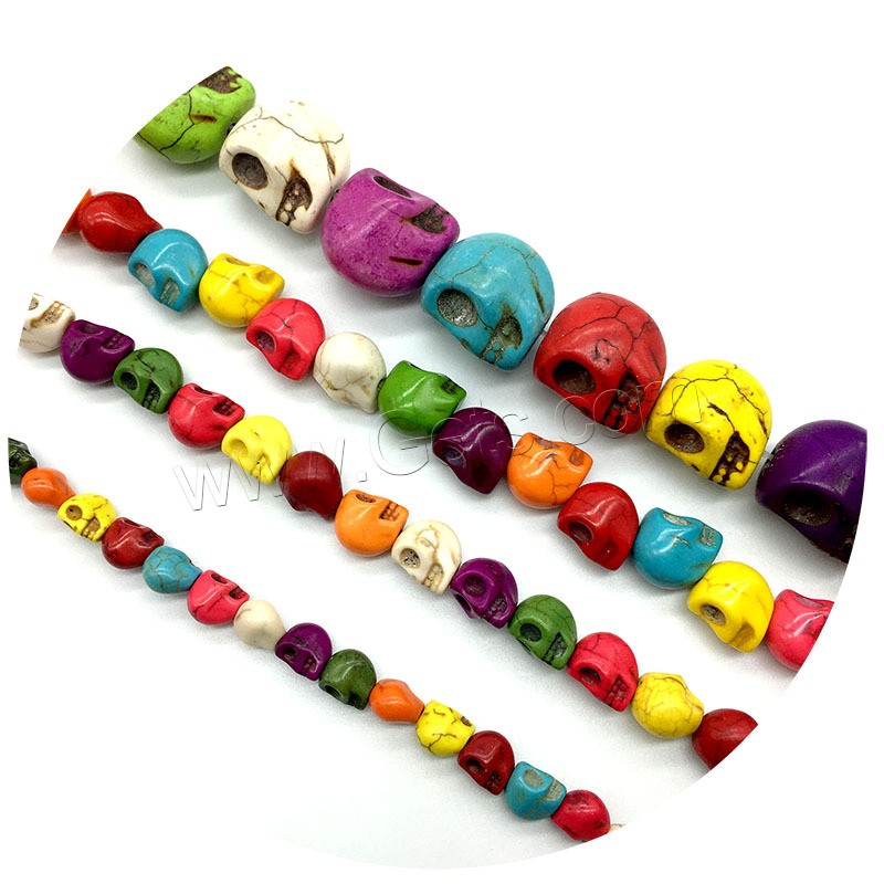 Synthetic Turquoise Beads, Skull, polished, DIY & different materials for choice & different size for choice, more colors for choice, Sold By Strand