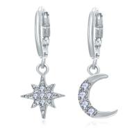 Asymmetric Earrings, Zinc Alloy, plated, fashion jewelry & with rhinestone nickel, lead & cadmium free 