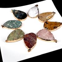 Gemstone Jewelry Pendant, Natural Stone, Teardrop, gilding, DIY 20-35mm 