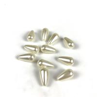 ABS Plastic Beads, Teardrop, DIY & imitation pearl, white 