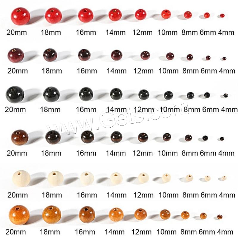 Dyed Wood Beads, Schima Superba, Round, DIY & different size for choice, more colors for choice, Sold By PC