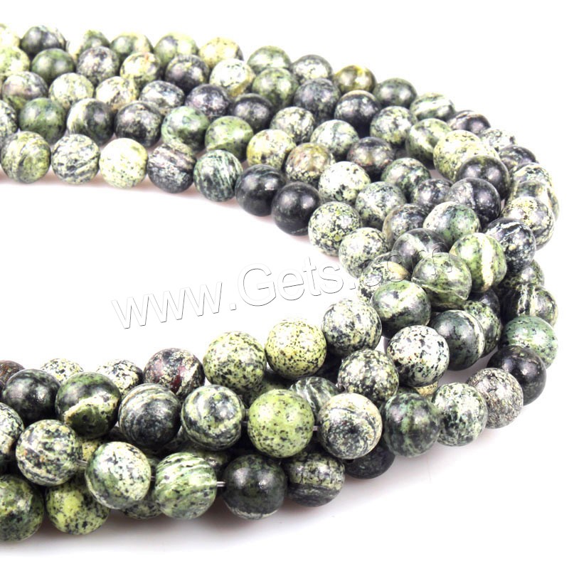 Zebra Jasper Bead, Green Zebra Jasper, Round, DIY, green, Length:Approx 15 Inch, Sold By Strand