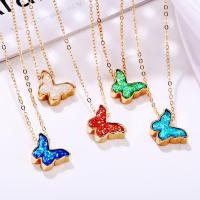 Zinc Alloy Necklace, with Acrylic, Butterfly, plated, fashion jewelry & for woman nickel, lead & cadmium free 